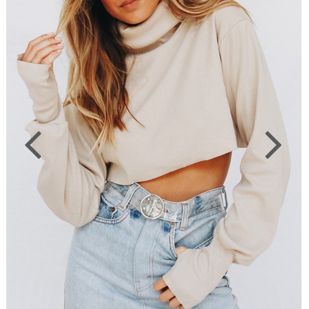 Crop turtle neck sweater
